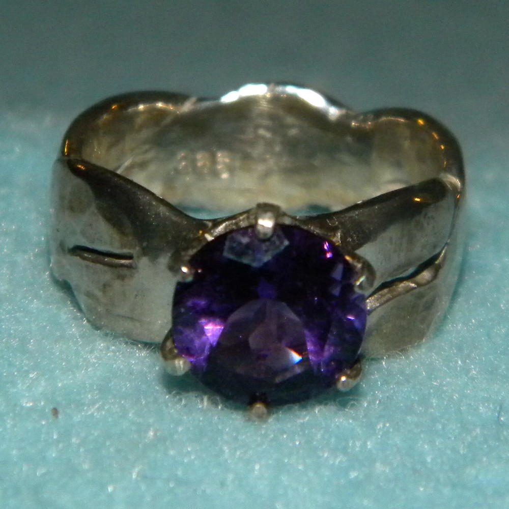 10mm Amethyst Twist ring setting SIZE 7.5 Sterling Silver ring casting 925