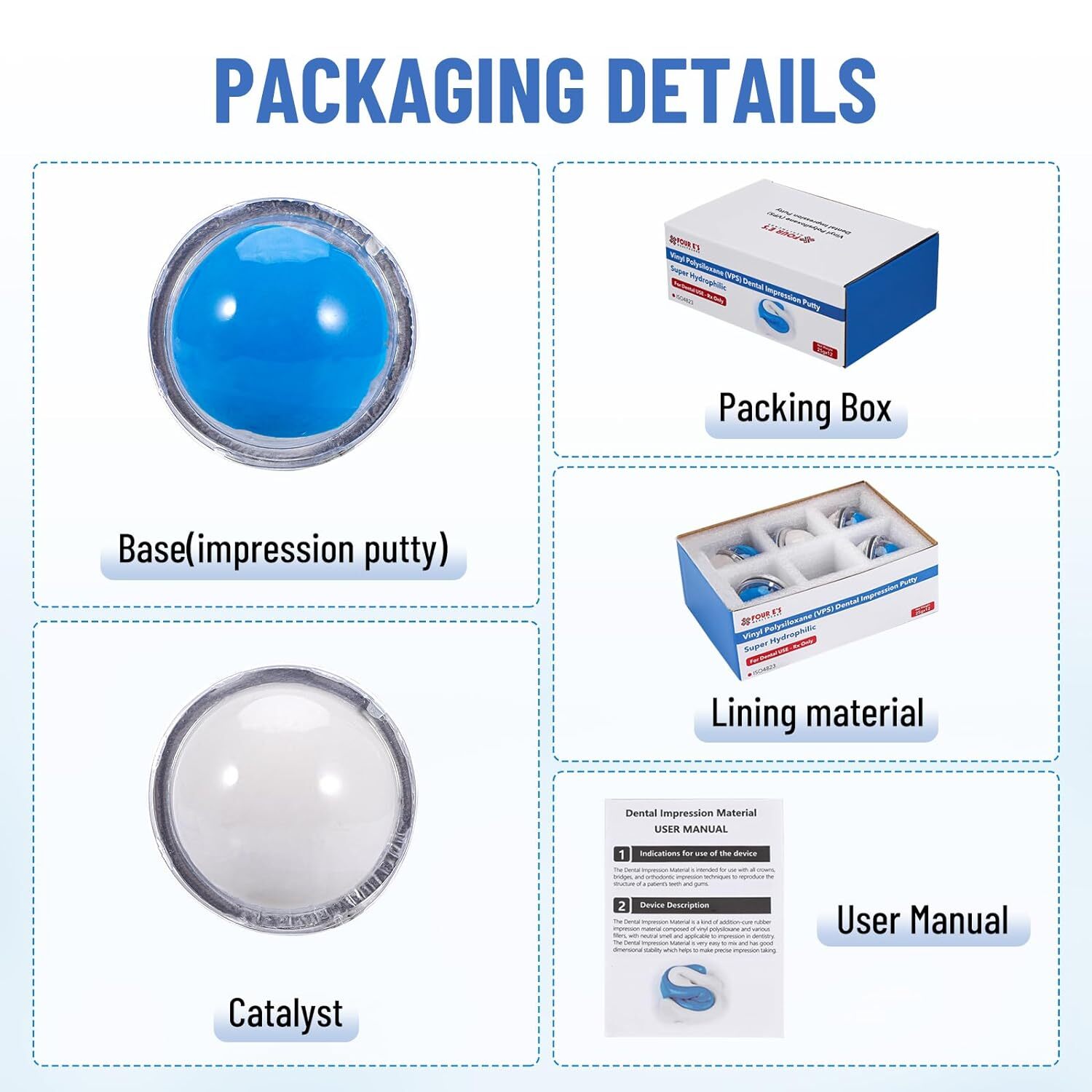 12x 25g New Dental Putty Fast Set PVS VPS Impression Silicon Material Mint Base