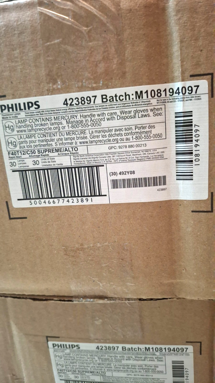 30 PHILIPS F40T12/C50 SUPREME ALTO 40w T12 423897 FLUORESCENT 5000K SHIPS FREE