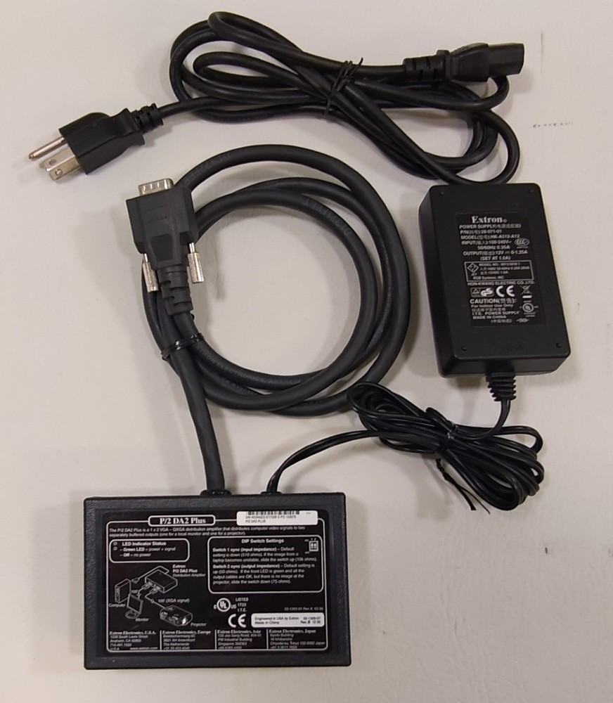 Extron P/2 DA2 Plus Dual Output VGA/DVI Distribution Amplifier Splitter