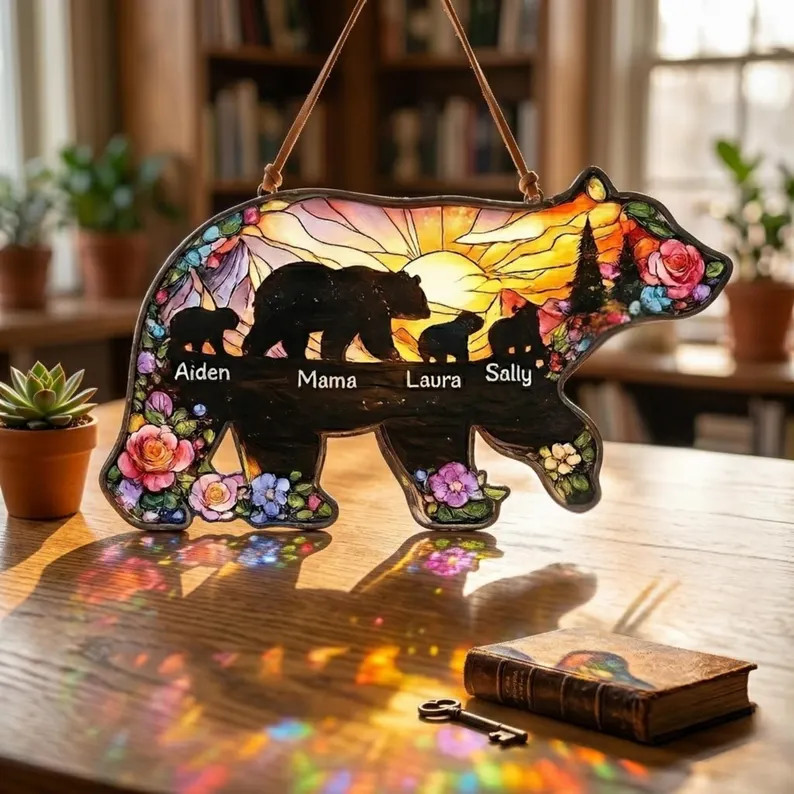Personalized Mama Bear Custom Acrylic Suncatcher