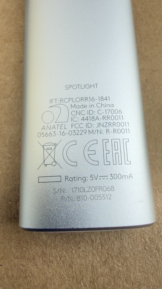 Logitech Spotlight Presentation Remote, Silver, With USB Receiver+Cable R-R0011