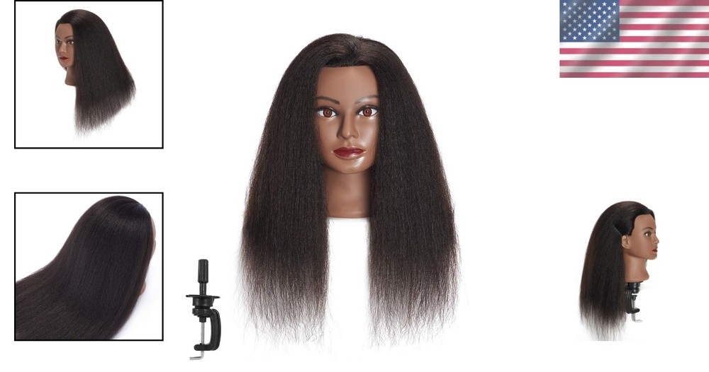 100% Human Hair 16" Styling Head with Clamp – Perfect for Practicing Techniques