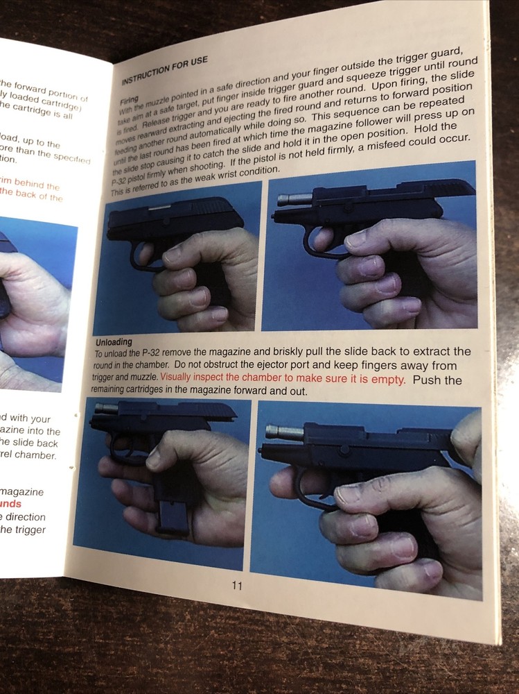 Instruction Manual Kel Tec P 32 Pistol