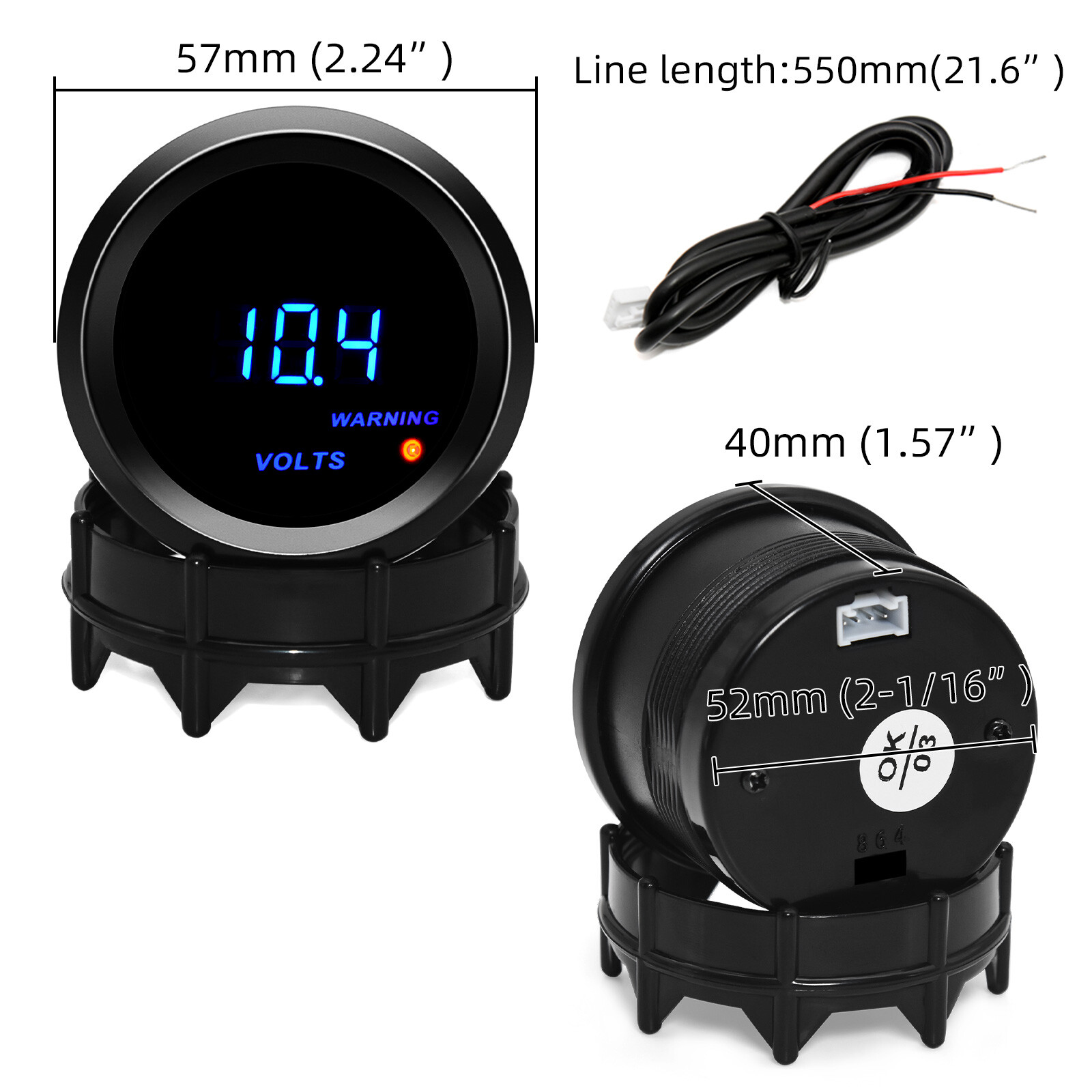 2" 52mm LED Digital Boost Water/Oil Temp/Pressure/Tachometer/Volt Gauge For Car
