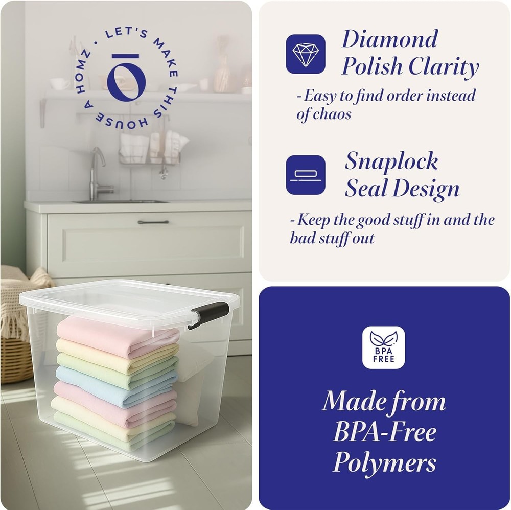 Versatile Stackable Container Boxes, 2-Pack, 112 Quart, Gray