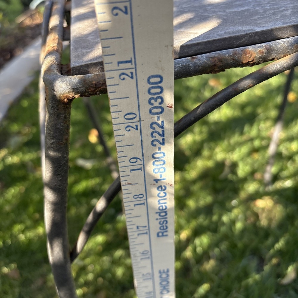 VTG Wrought Iron Rustic Table With Slate Tile
