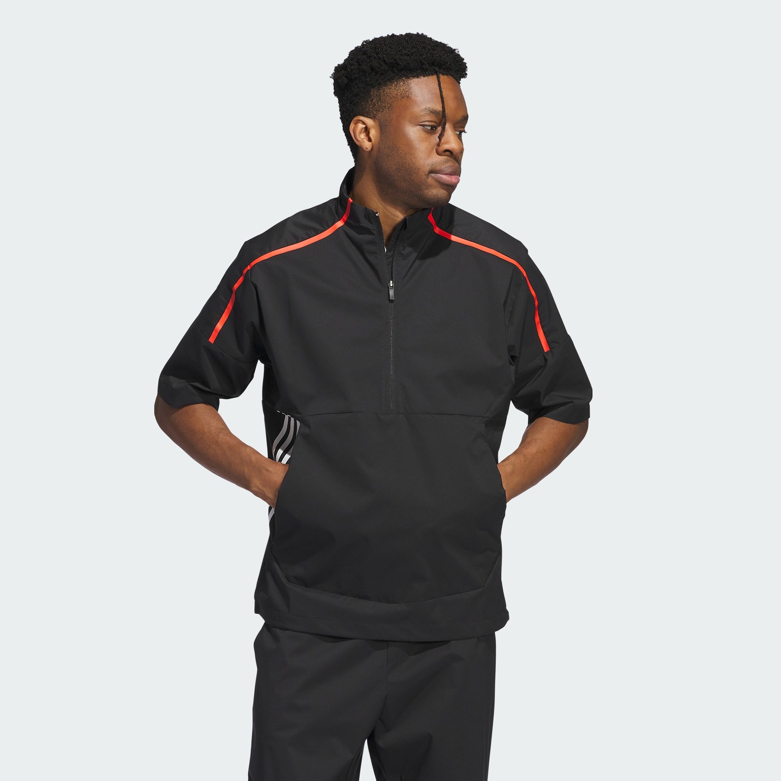 adidas men Core Provisional Short-Sleeve 1/2-Zip Jacket
