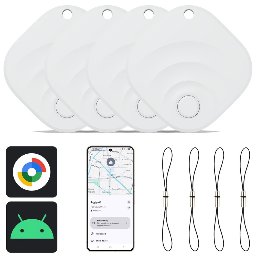 2025 Upgraded Android Air Tracker 4 Pack, Bluetooth Tracker for Android Phones,
