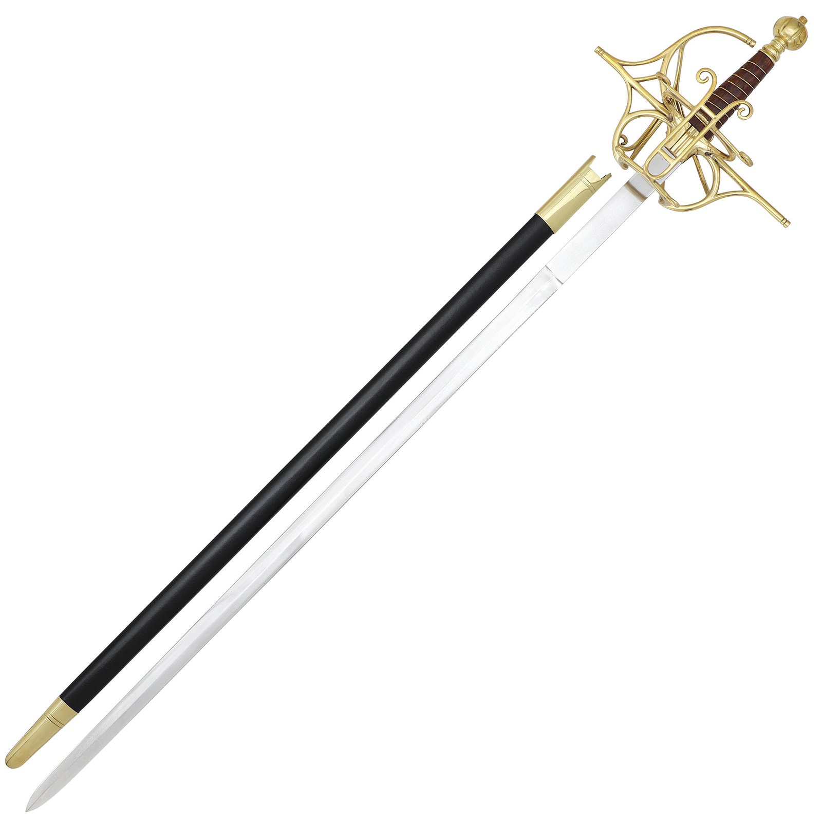 Marvelous Rapier Medieval Viking Battle Ready Sword EN45 Steel Blade, Brass Hilt