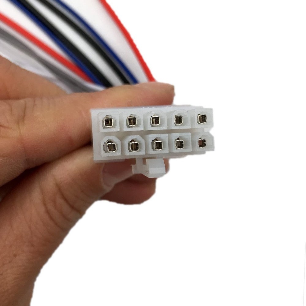 1pc Power Input Speaker Wire Harness 10 Pin Plug RCA Compatible with Dual...