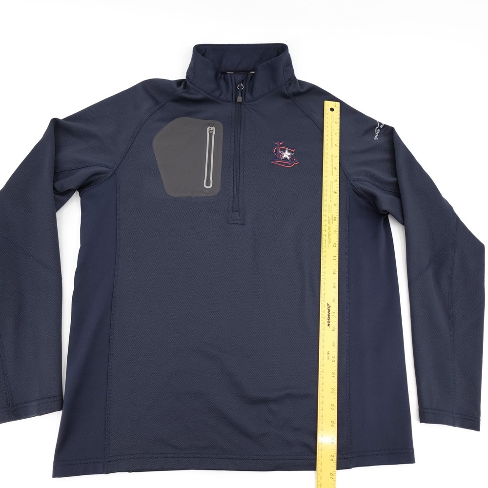 Eddie Bauer Jacket Mens Large Blue Quarter Zip Pullover EB234 Athletic Logo