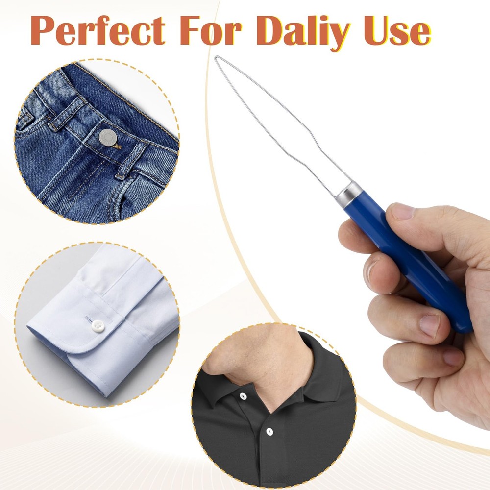 STSTR Easy Button Hook, Steel Button Helper Tool for Elderly, Wide