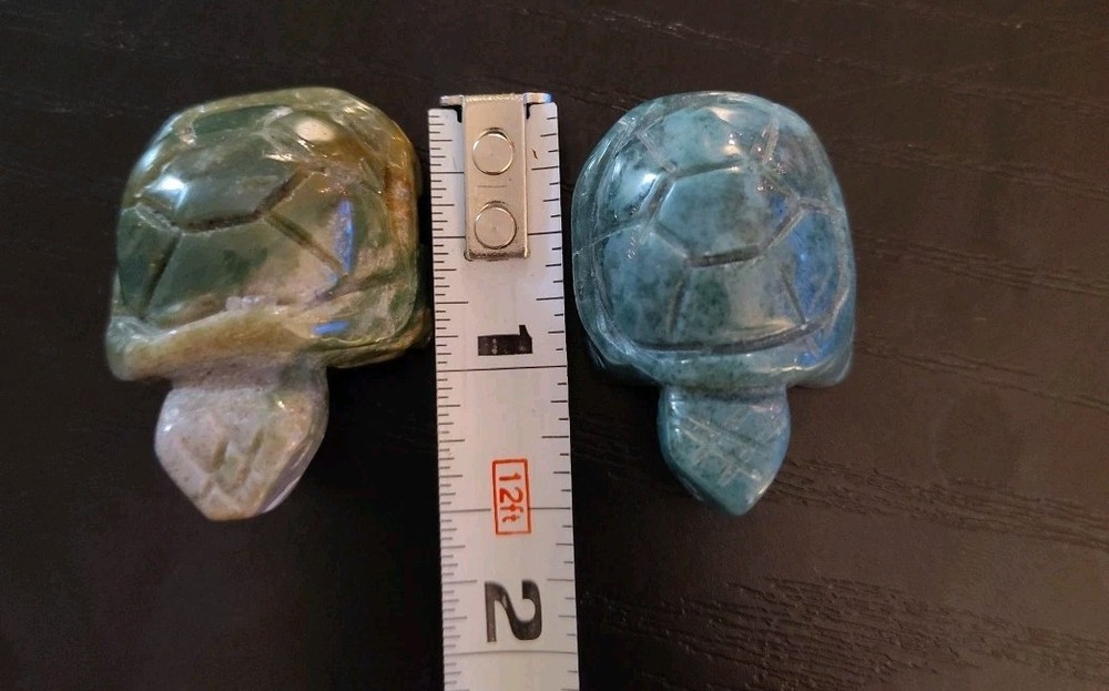 hand-carved stone turtle figurine
