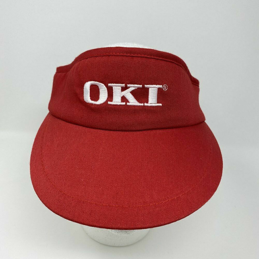 OKI Electric Industry Co Visor Adjustable Red White Golf Telecom Printer