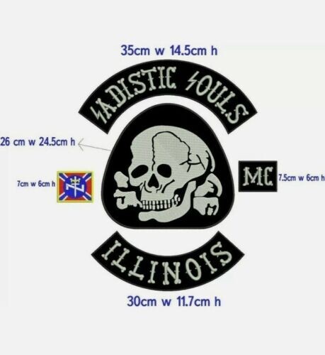 Illinois mc 35cm iron on embroidered set