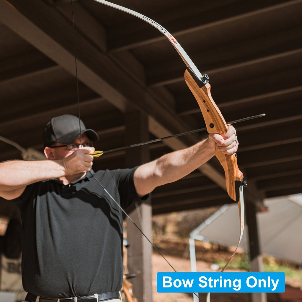 12 Strands Bow String Replacement for AMO 52" Recurve Bow String Black-Brown