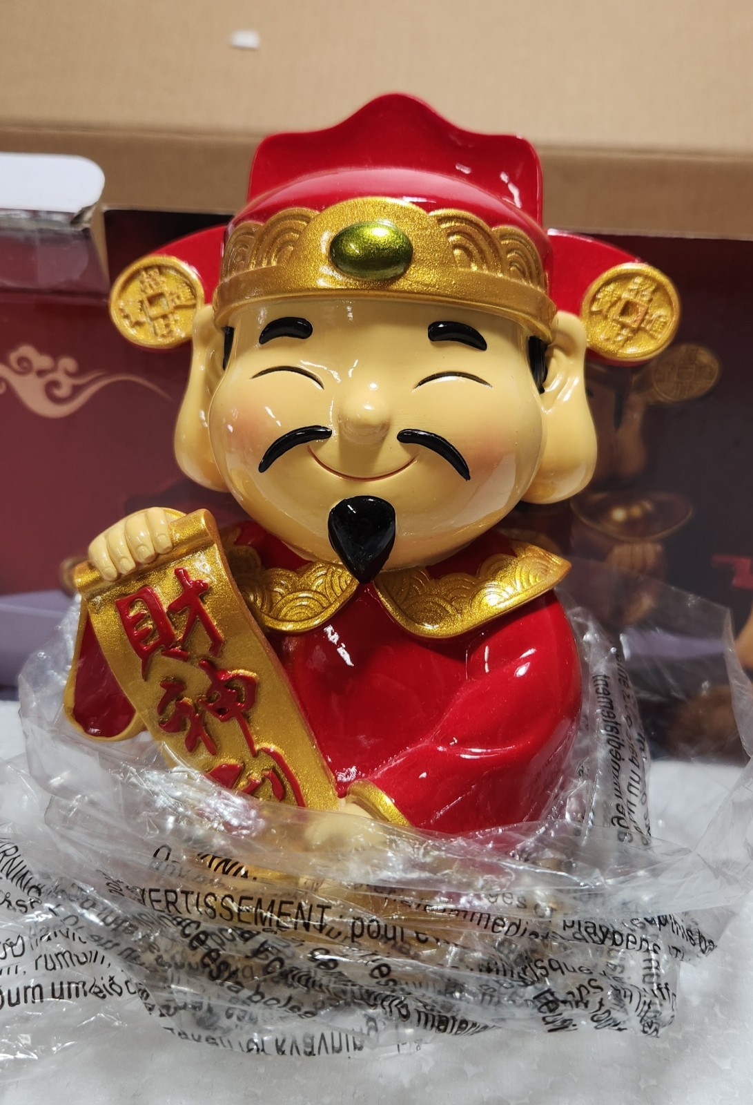 God Of Fortune, Set Of 5 Chinese Oriental Forklore Figures Whimsical Collectable