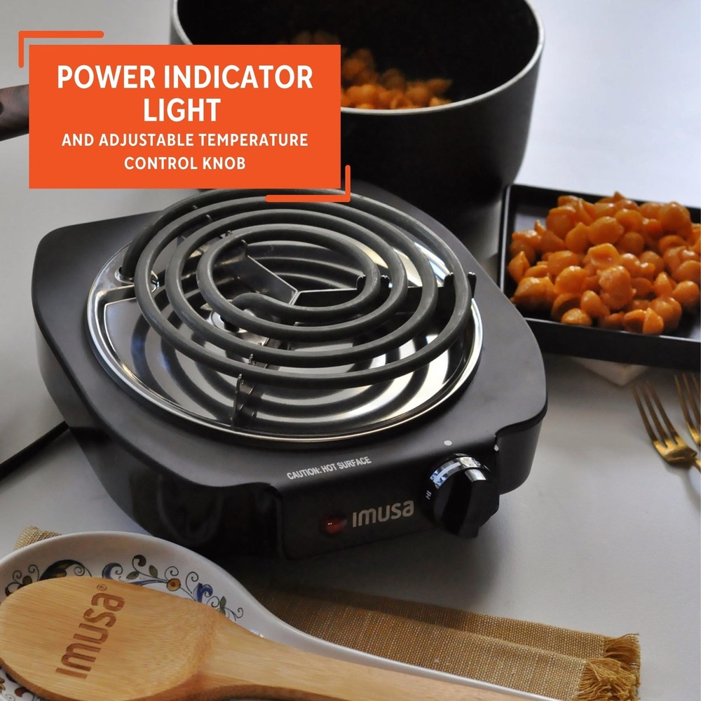 IMUSA Single Electric Burner, Black Single,