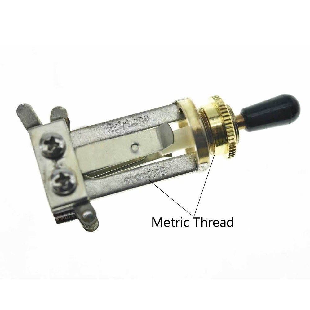 2x Brass Metric Thread Deep Nut Toggle Switch Nuts fits Epiphone/Import Switch