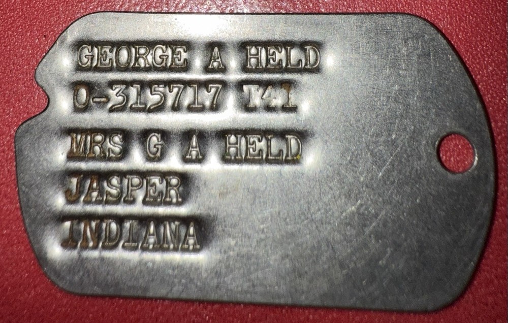 WW2 12th Armored Division Officer Dog Tag Named To George Held Of Indiana (1)