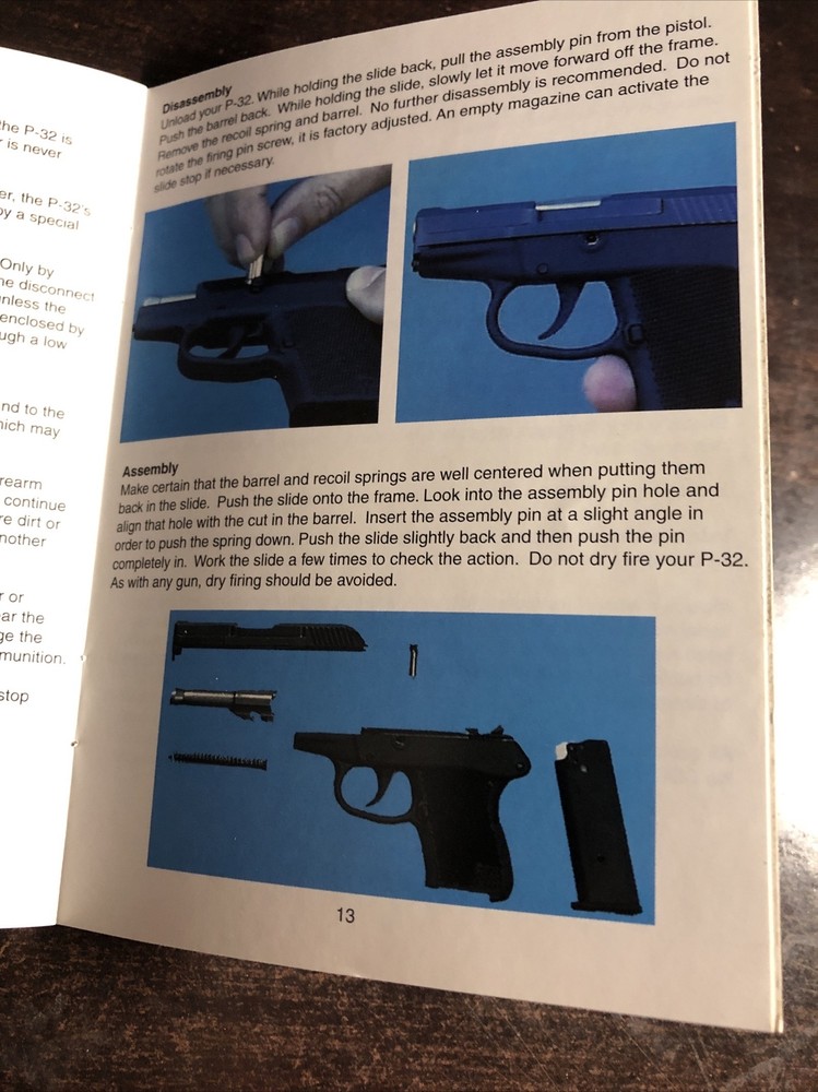 Instruction Manual Kel Tec P 32 Pistol