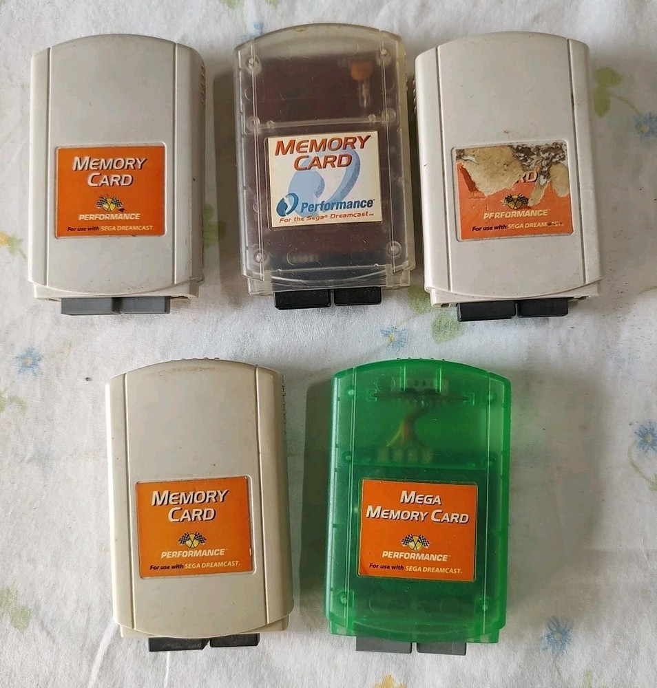 Performance Mega Memory Card White for Sega Dreamcast Console Untested