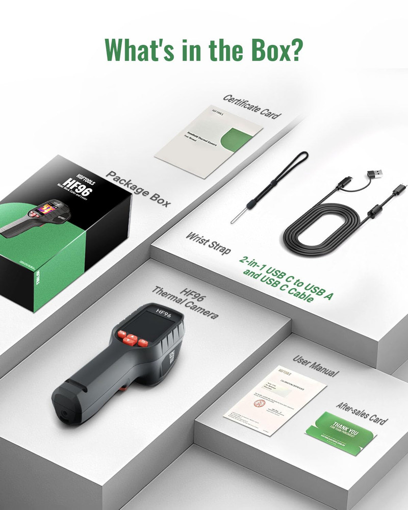 HF96 Thermal Camera with Laser Pointer, Intelligent Scene Detection, Super Resol