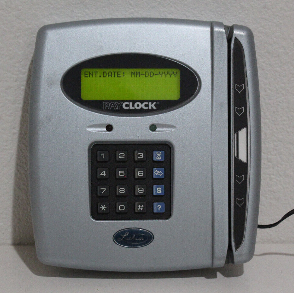 LATHEM PC400TX PayClock Time Clock Time Recorder With Power Supply