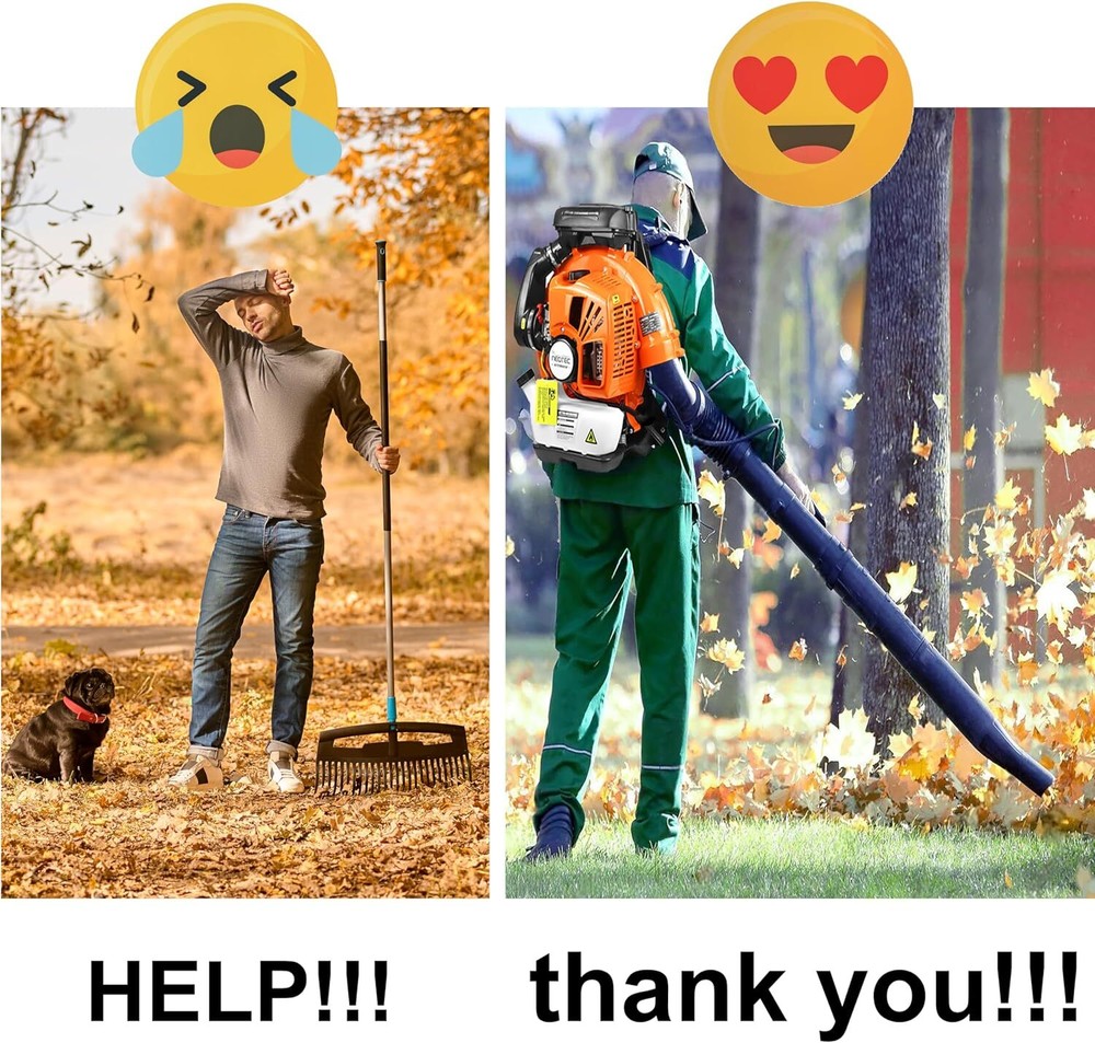 Leaf Blower 75.6cc 2-Stroke Backpack Gas Powered Leaf Blower 847CFM 236 MPH