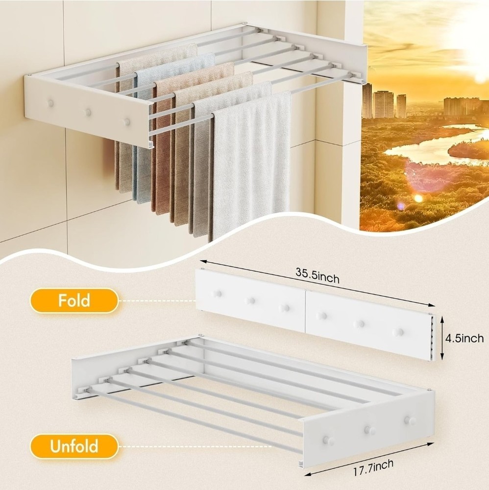 Upgrade Drying Rack Clothing,Clothes Drying Rack Wall Mounted