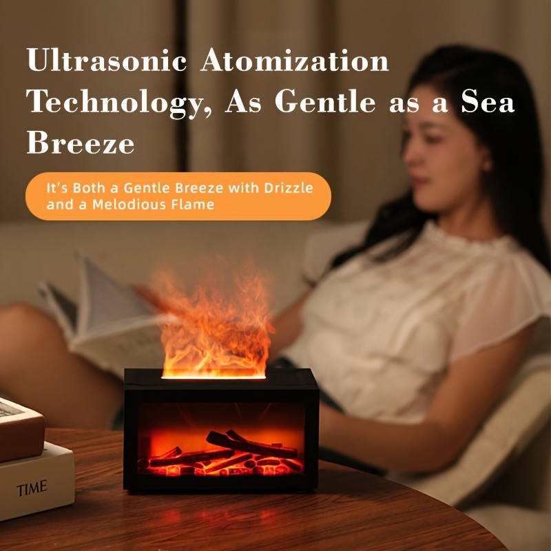 Fireplace Flame Air Diffuser Colors LED Aroma Aromatherapy Ultrasonic Humidifier