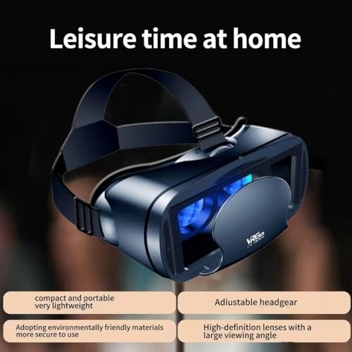 3D VR Headset Virtual Reality Glasses Headset with Controller with iPhone black