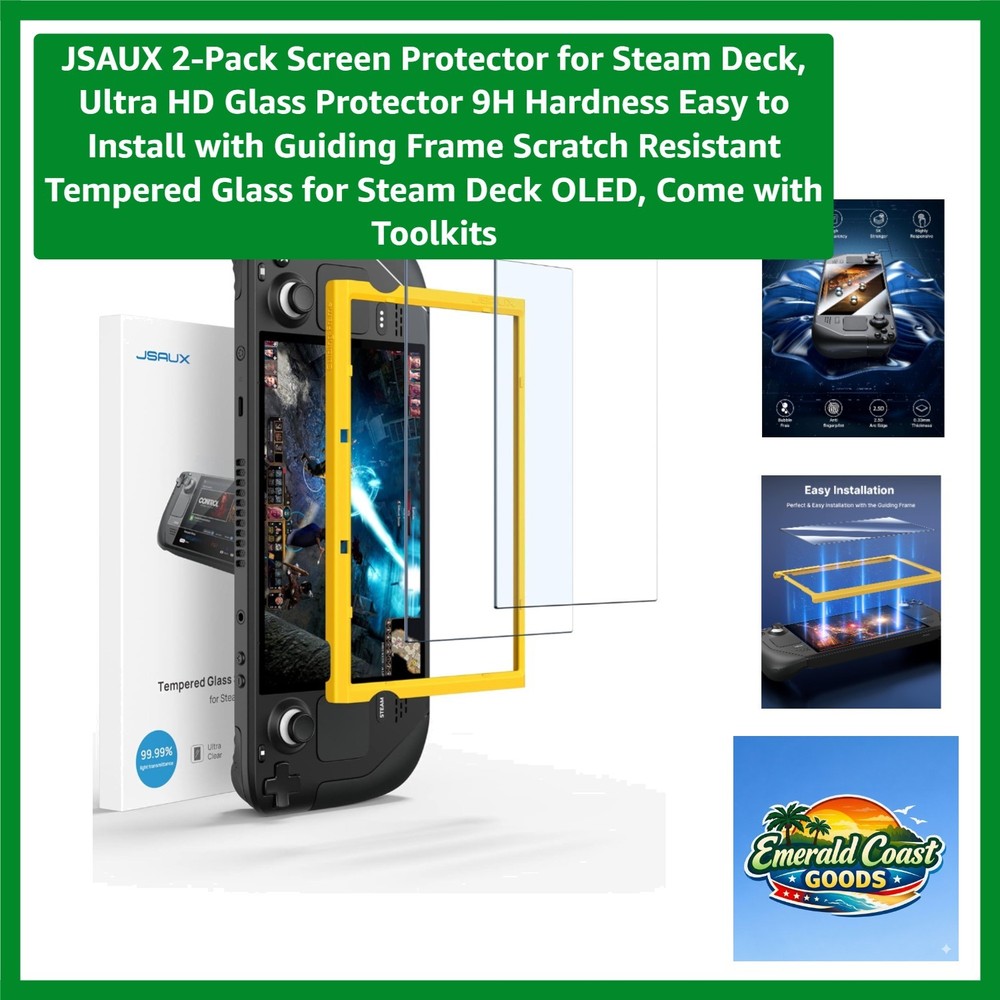 Scratch Resistant 9H Tempered Glass for Steam Deck - Easy Install Guiding Frame
