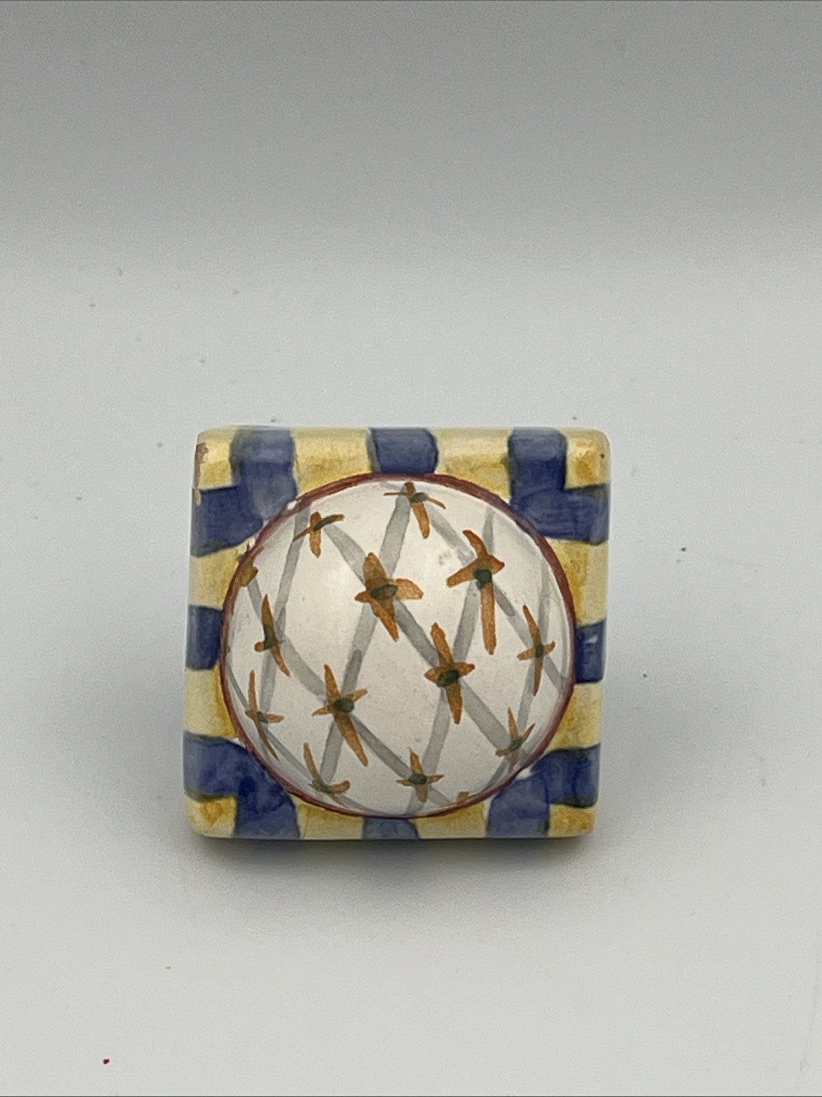 Vintage Mackenzie Childs Aalsmeer Cabinet Knob Drawer Pull 1.5 in