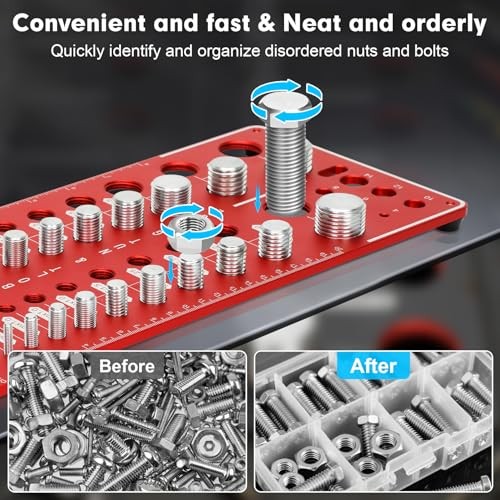 62 Nut and Bolt Thread Checker 25 SAE, Bolt and Nut Sizer, Thread Checker with