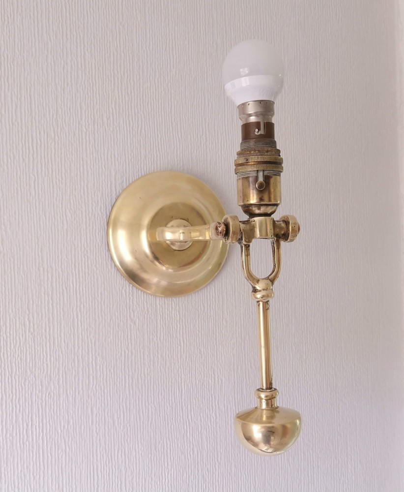 Antique Solid Brass Mariner's Electric Gimbal Wall/Table Lamp