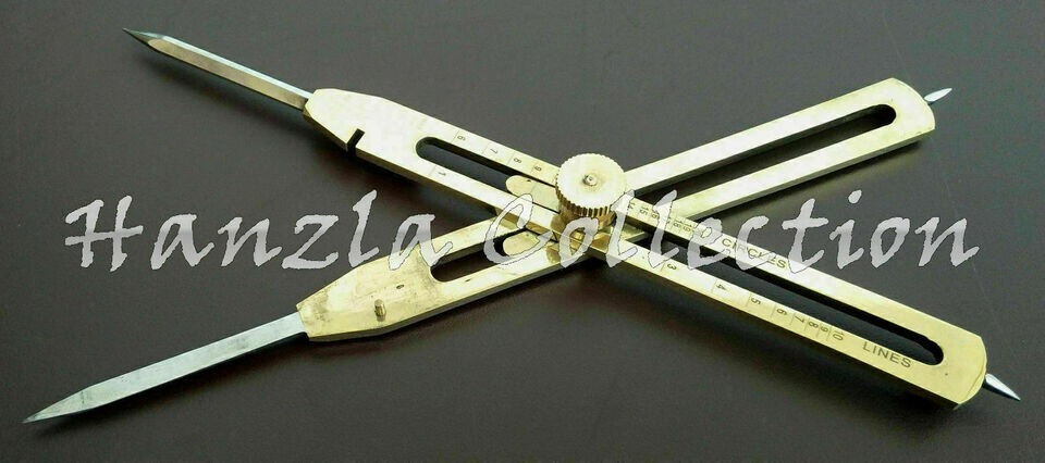 9" Proportional Divider Drafting Engineer Navigational Compass Solid Brass Tool