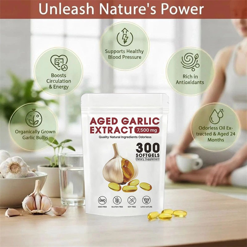 Elare Aged Garlic Extract, 300 Softgels, 7500mg Odorless Heart & Immune USA Hot