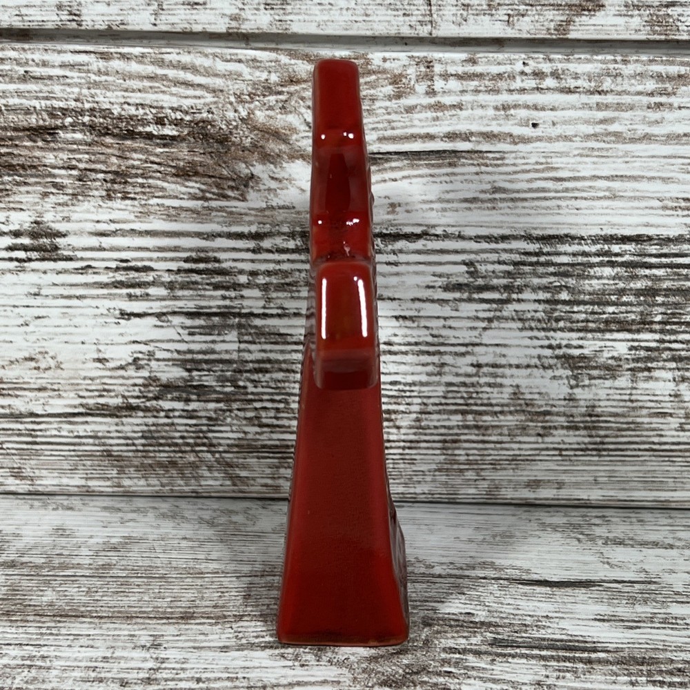 5” Red Ceramic Christianity Cross Hand Painted