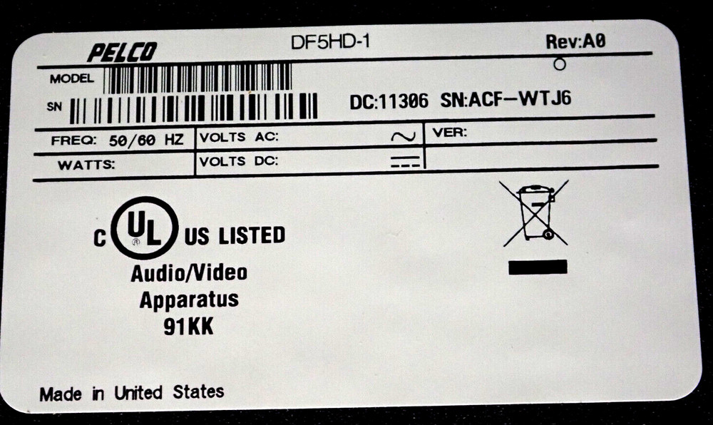 Pelco DF5HD-1 Fixed - Mount for Dome camera ( Dome Not Included )