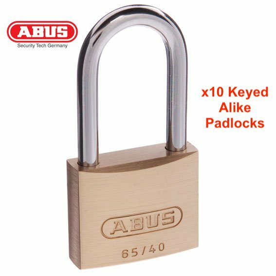 ABUS Padlocks-x 10 KEYED ALIKE Abus Padlock-Free Postage -65/40HB40