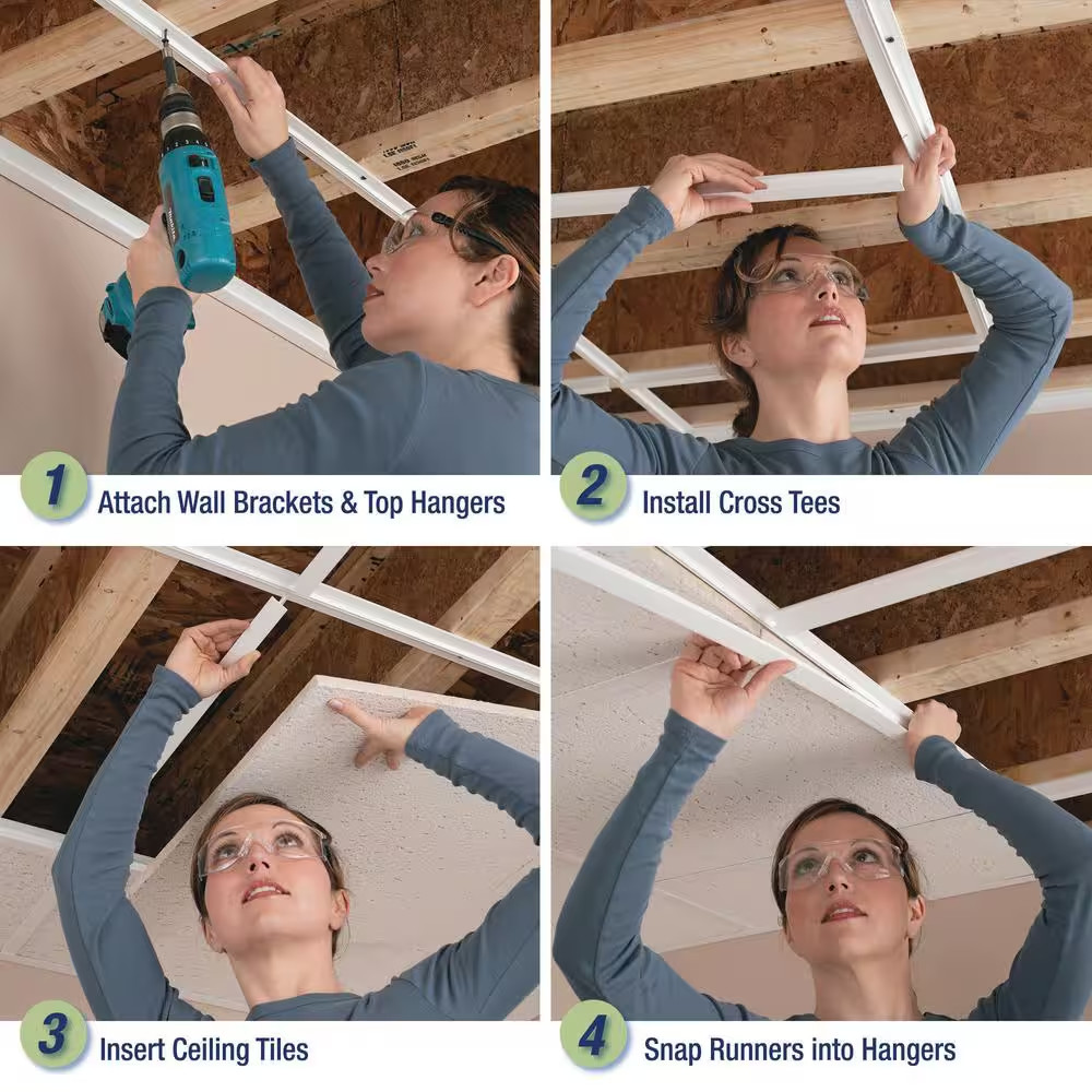 100 Sq. Ft. Ceiling Grid Kit Galvanized Steel