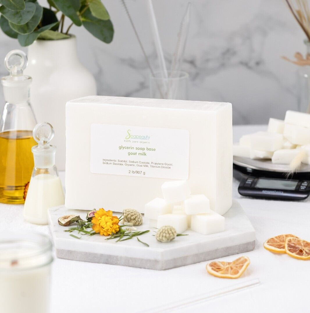 GOAT MILK GLYCERIN MELT & POUR SOAP BASE NATURAL DETERGENT FREE 2 LBS