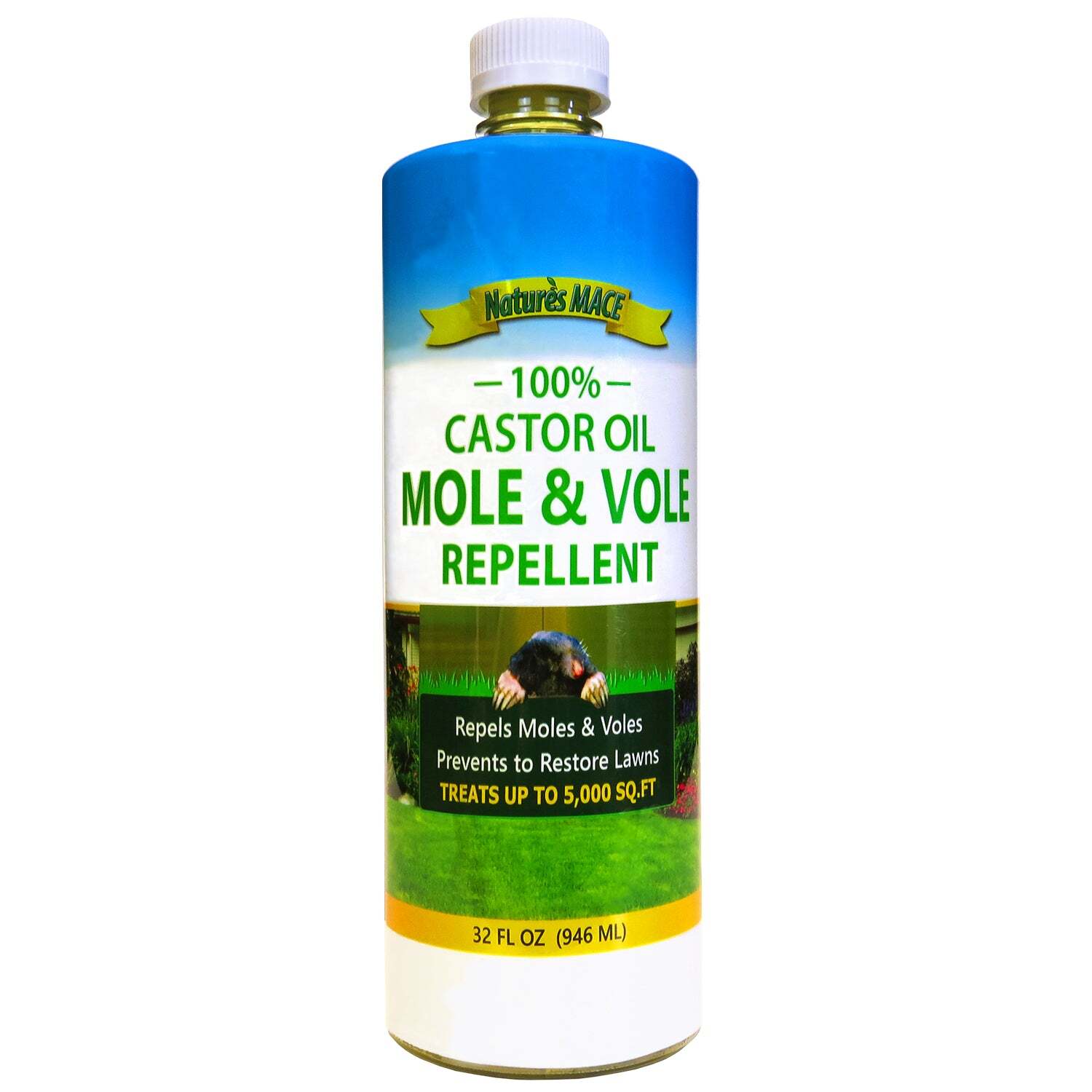 Nature's MACE 100% Pure Castor Oil Mole and Vole Deterrent