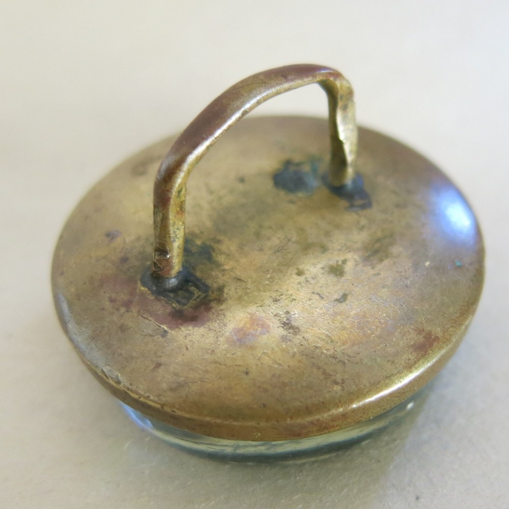 Bridle Rosette Brass Glass with Initial “D” [3908]