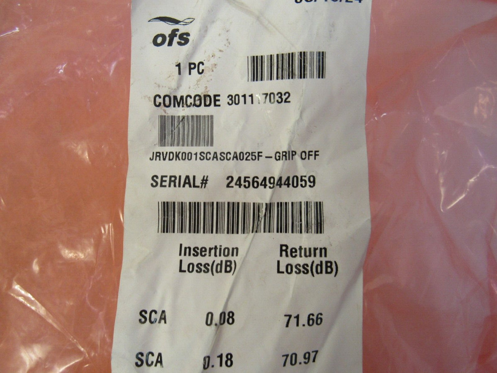 OFS Comcode JRVDK001SCASCA025F Singlemode Simplex Jumper Assembly