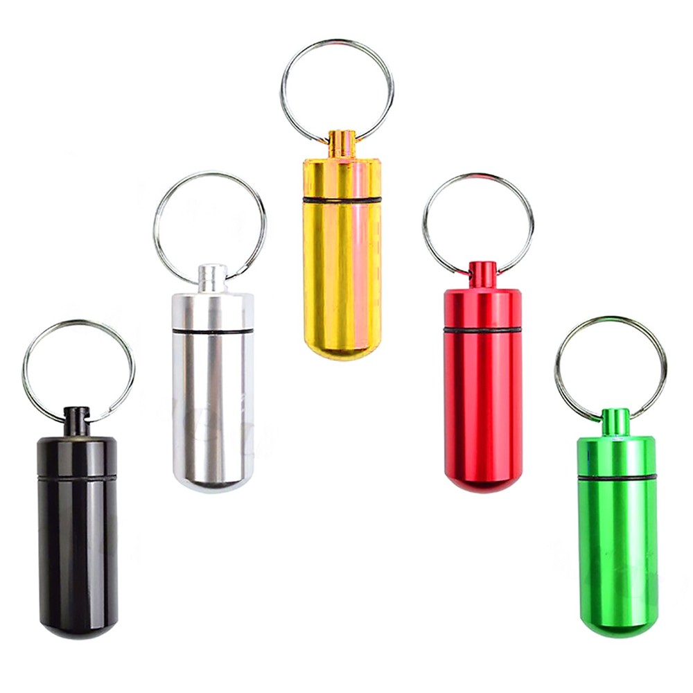 5Pcs Multifunction Pill Case Outdoor Portable First Aid Container Bottle KeyRing