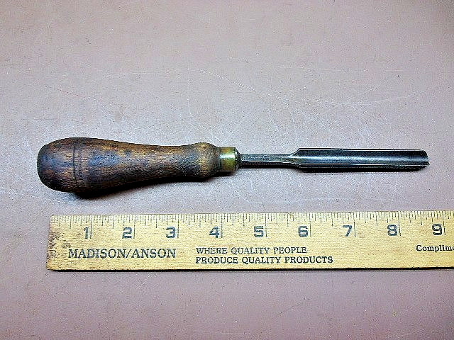 Antique W. Butcher Cast Steel 3/8 Tang Gouge Wood Chisel Used
