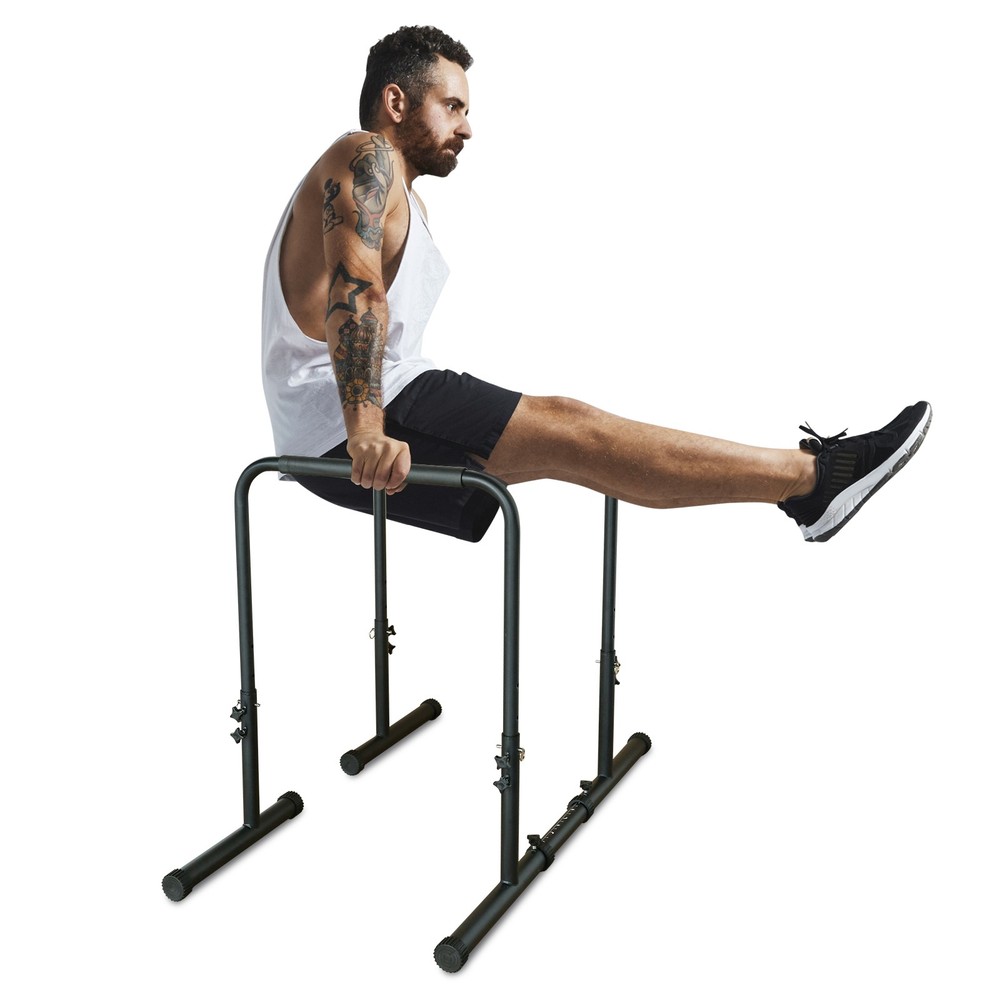 Power Tower Dip Station Pull Up Bar Stand Adjustable Height Heavy Duty Multi-Fun